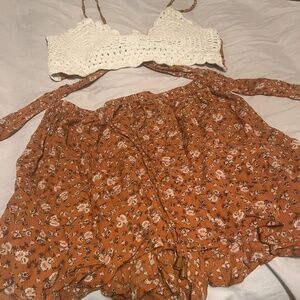 Two piece bra and shorts set
